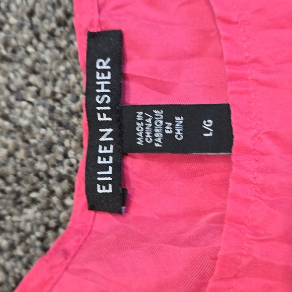 Eileen Fishet Women  Pink 100%Silk Sleeveless Long Maxi Dress Sz L - Picture 6 of 8